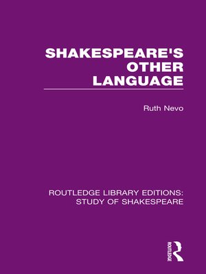cover image of Shakespeare's Other Language